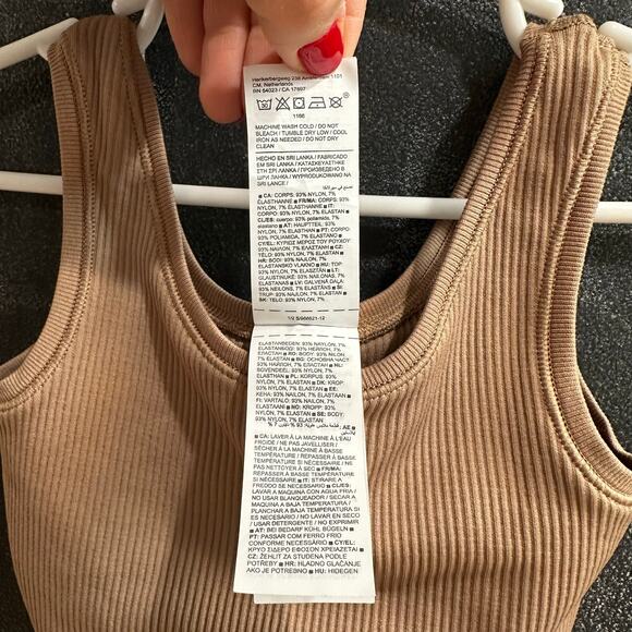 Athleta Girl Brown Cropped Ribbed Tank Elastic Waist Activewear Girls XS 6Y - Picture 5 of 7